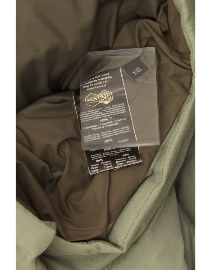 Męska ocieplana kurtka z kapturem Fila UK 44 2XL Zielony poliamid