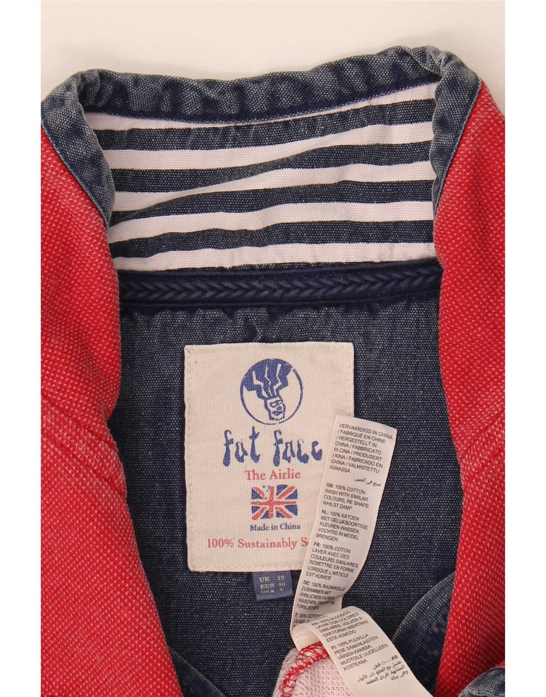 Damska bluza oversize Fat Face UK 10, mała, czerwona, z blokami kolorów