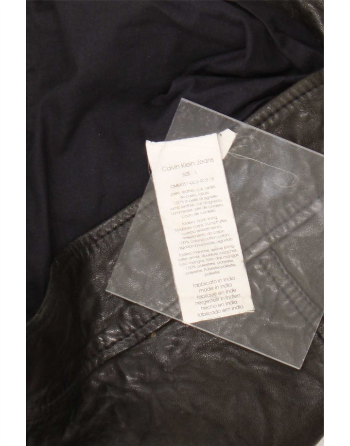 Męska skórzana kurtka motocyklowa Calvin Klein Jeans UK 40, duża, czarna
