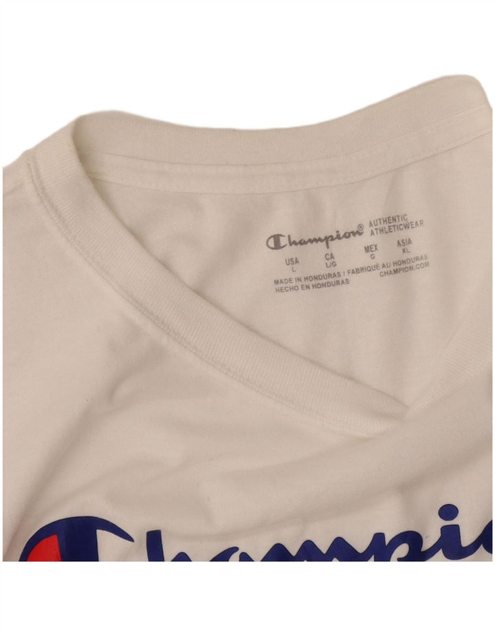 Champion Womens Graphic T-Shirt Top UK 16 Large White