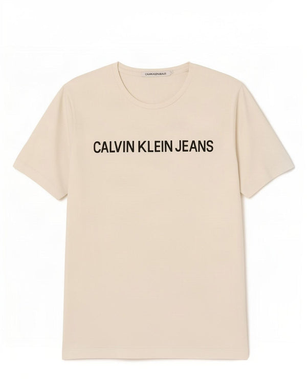 Męska koszulka z grafiką Calvin Klein Jeans, duża, biała, bawełniana