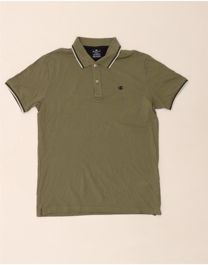Męska koszulka polo Champion, mała, bawełniana w kolorze khaki