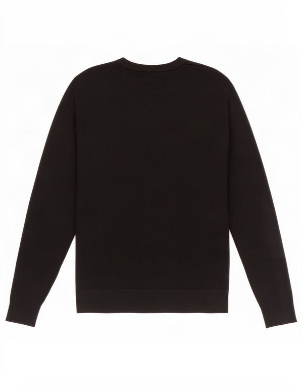 Marks & Spencer Mens Boat Neck Jumper Sweater Medium Black Acrylic