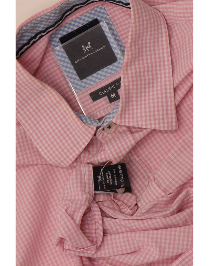 Crew Clothing Męska koszula o klasycznym kroju, średnia różowa bawełniana kratka