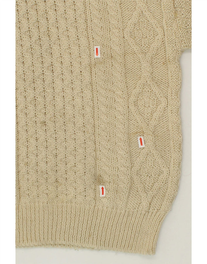 ARANCRAFTS Damski sweter z dekoltem w łódkę UK 10 Small Beżowa wełna