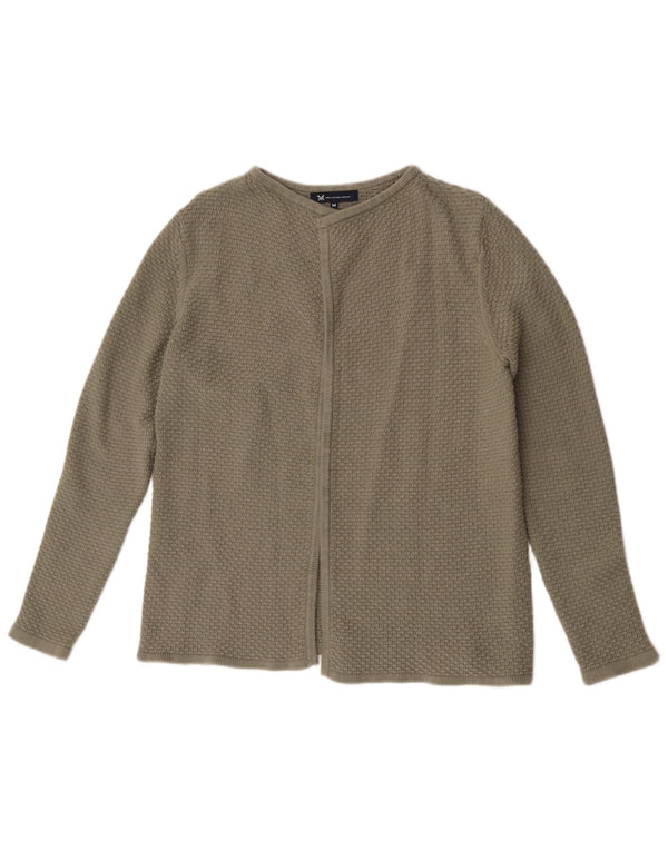 Crew Clothing Damski sweter rozpinany UK 14, średnio zielony, bawełniany