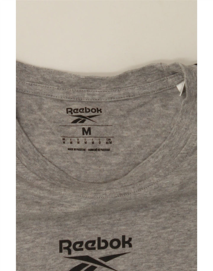 REEBOK Mens T-Shirt Top Medium Grey Cotton Vintage Reebok and Second-Hand Reebok from Messina Hembry 
