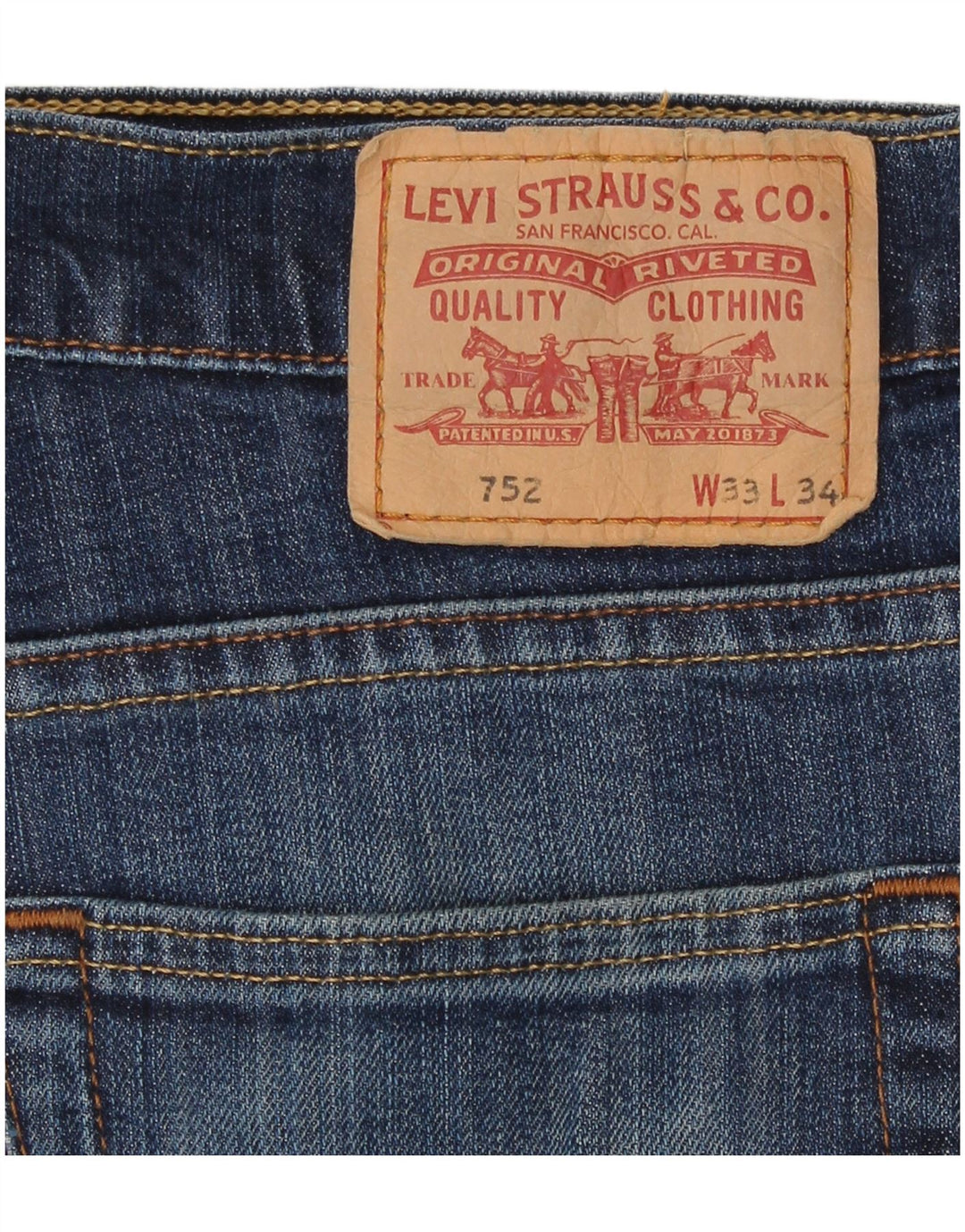 Damskie jeansy Levi's 752 Straight W33 L31 Niebieskie bawełniane