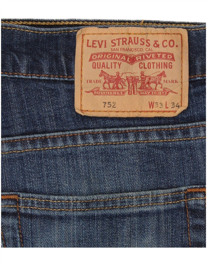 Damskie jeansy Levi's 752 Straight W33 L31 Niebieskie bawełniane