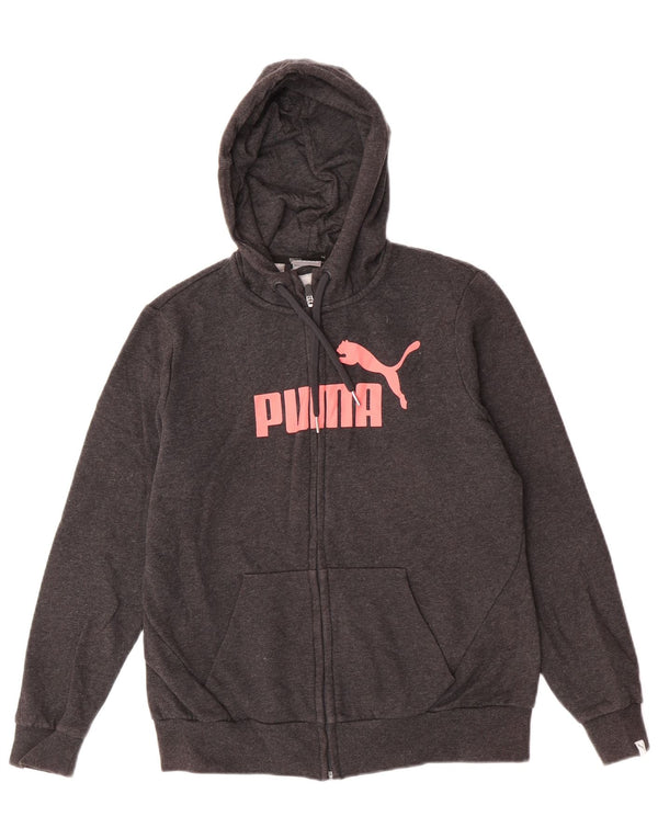 Damski sweter Puma z grafiką i zamkiem błyskawicznym UK 14, duży, szary