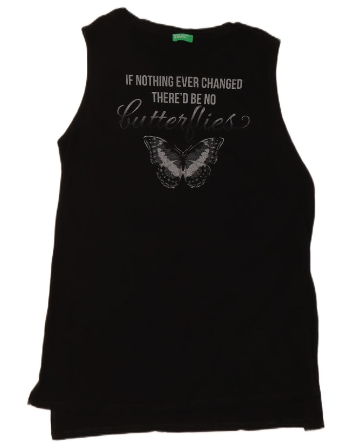 Damska kamizelka z grafiką Benetton UK 14 Medium Black Butterfly