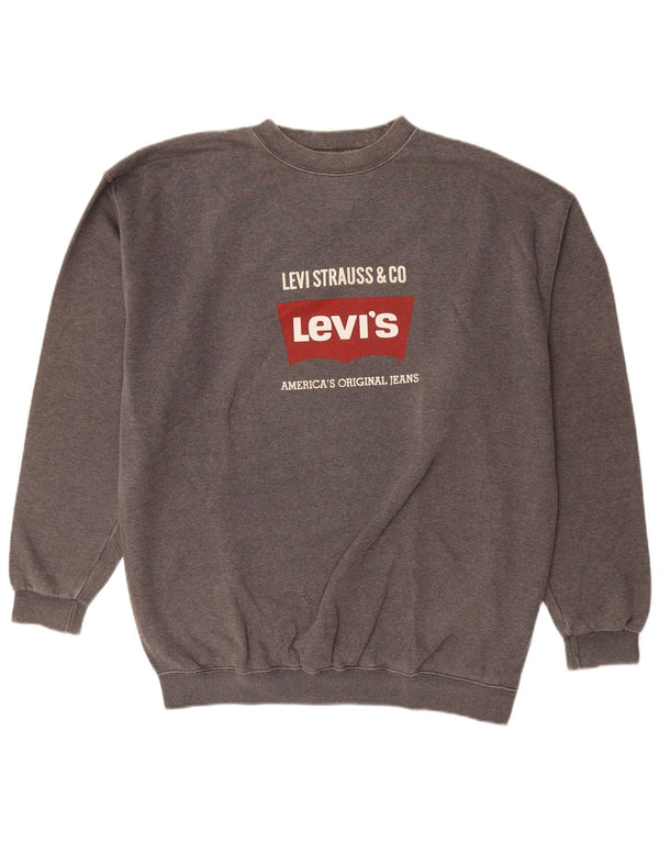 Levi's Mens Graphic Sweatshirt Jumper XL Grey