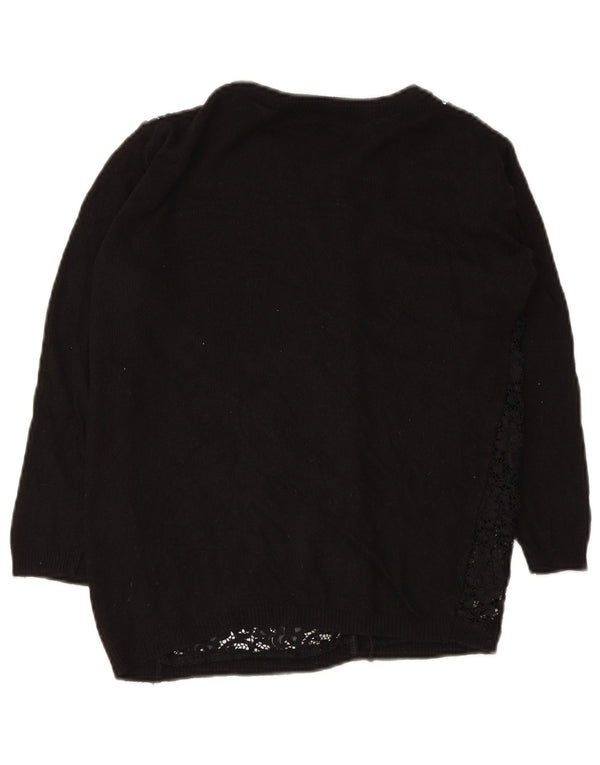 Sweter damski Zara Cardigan UK 10, mały, czarny, w kwiaty
