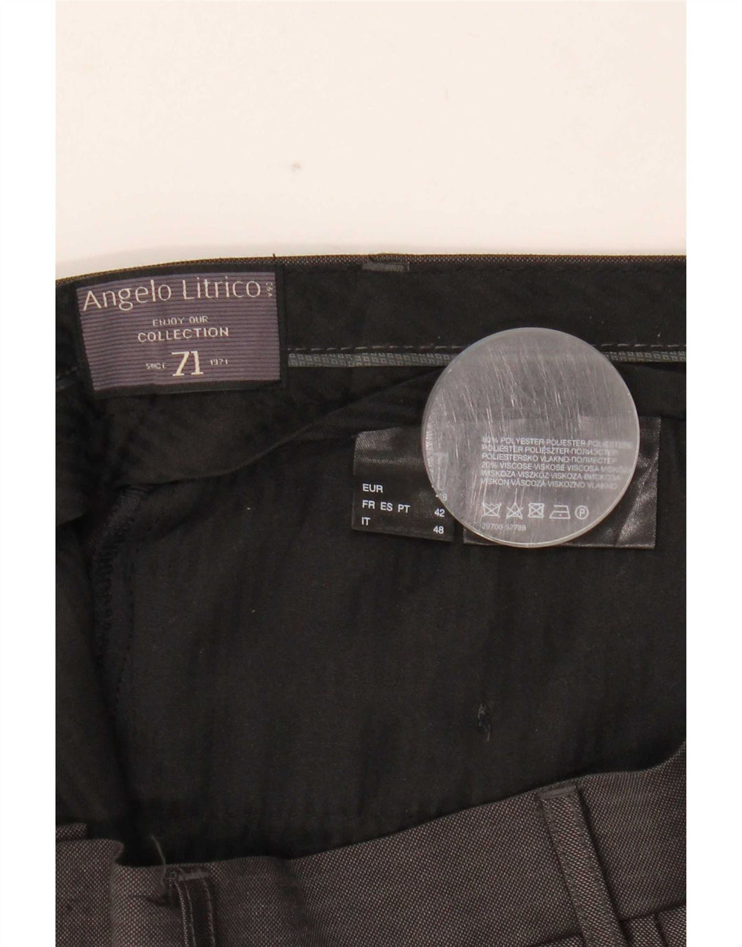 Męskie spodnie garniturowe Angelo Litrico IT 48 Medium W34 L30 Szare prążki