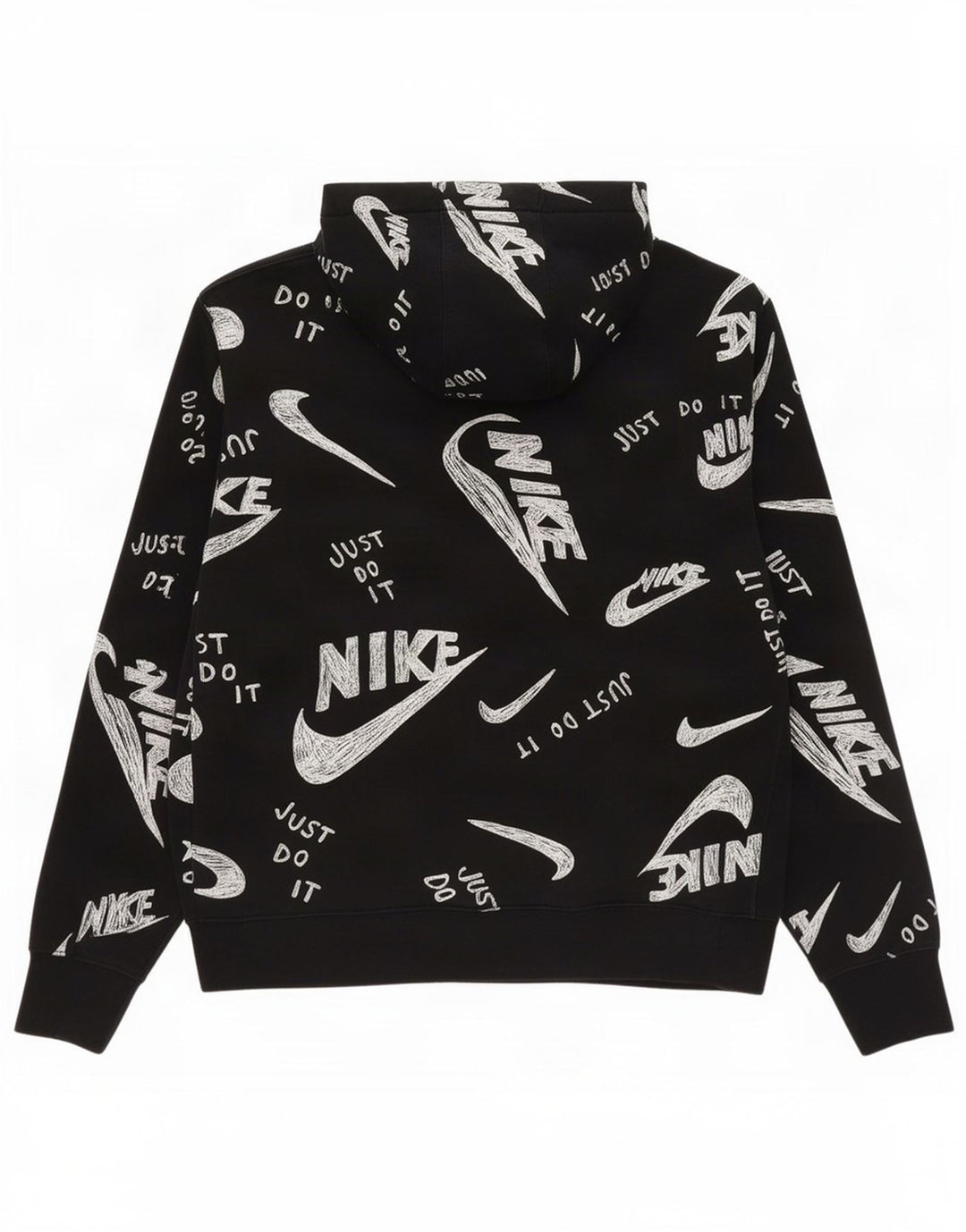 Męska bluza z kapturem Nike z grafiką, średnia czarna, bawełniana