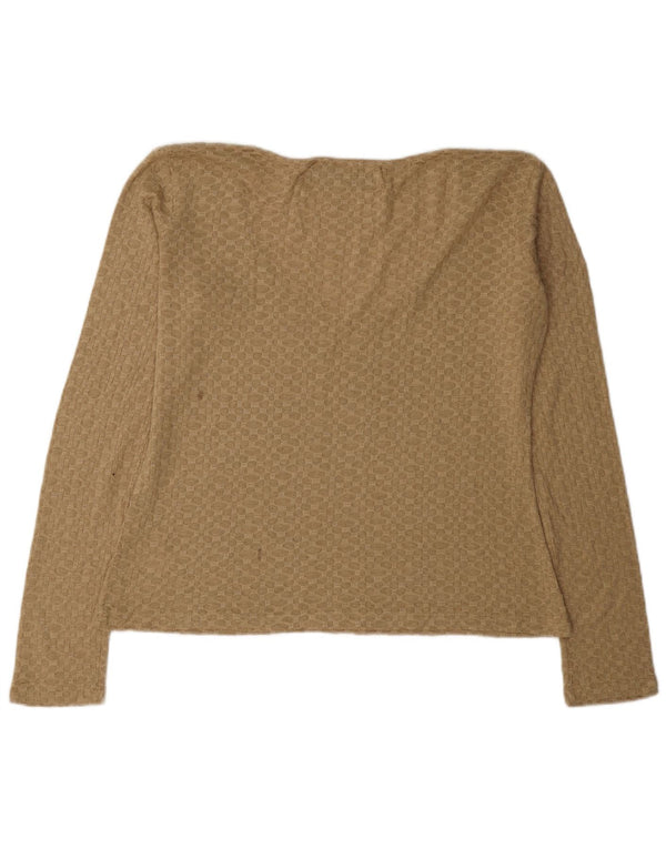 Sweter damski Zara z dekoltem w kształcie litery V, UK 16, duży, beżowy, akrylowy