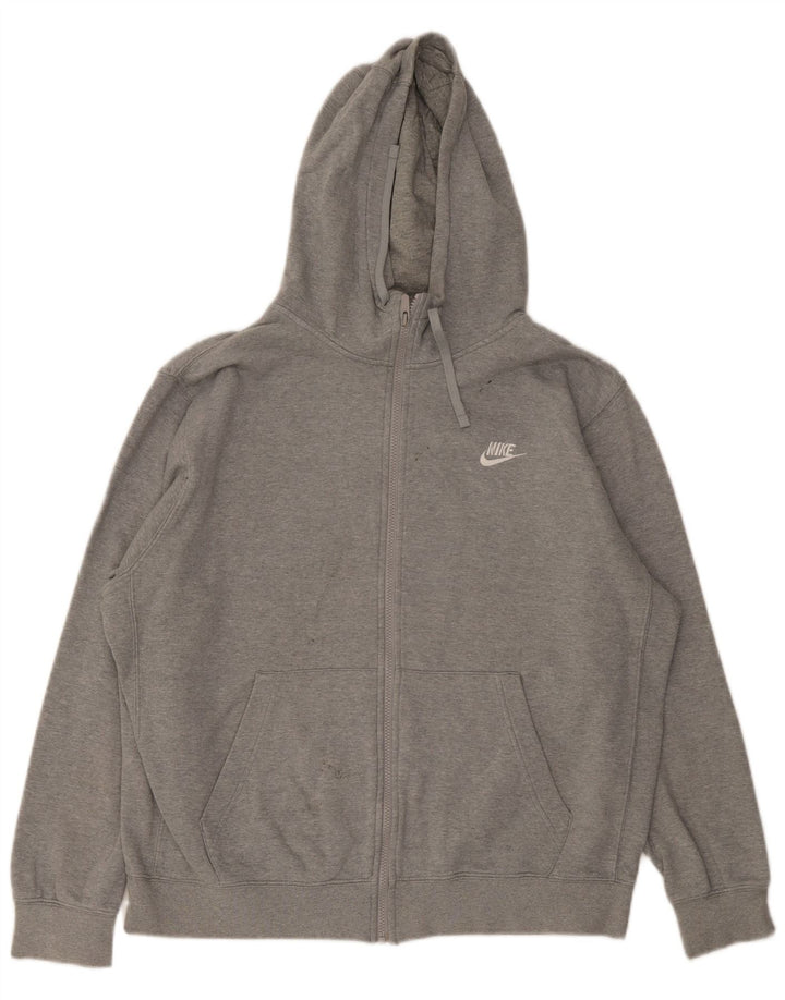 Męski sweter z kapturem i zamkiem błyskawicznym Nike XL, szara bawełna