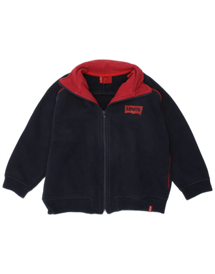 LEVI'S Boys Graphic Tracksuit Top Jacket 4-5 Years Navy Blue