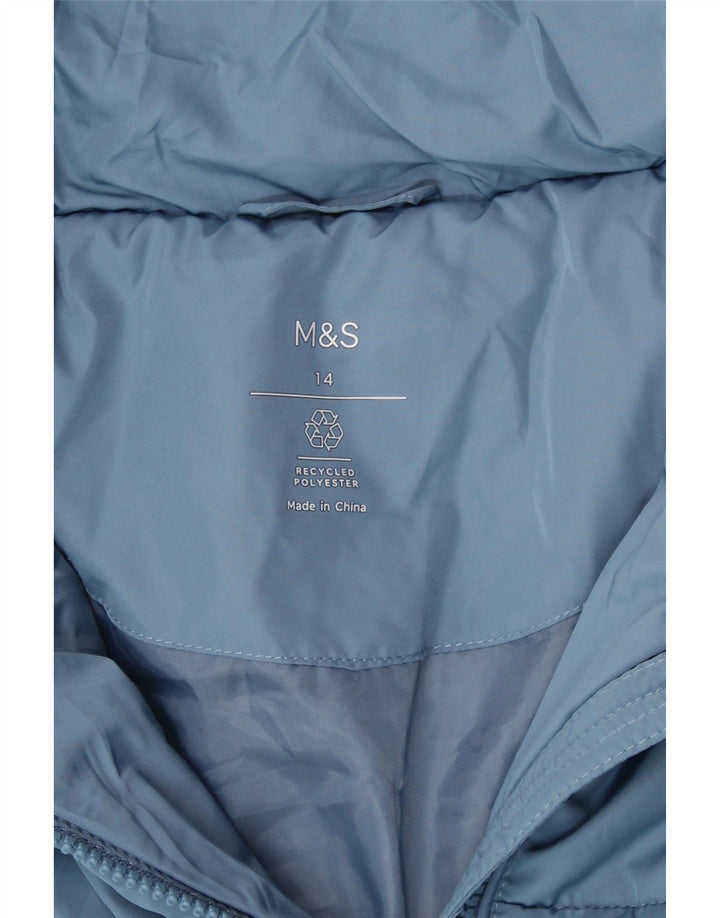 Marks & Spencer Damska ocieplana kurtka UK 14, duża niebieska, poliester