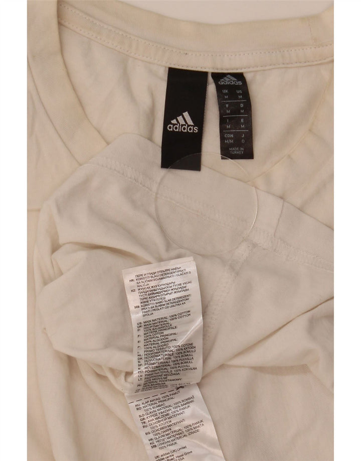 Adidas Męski T-shirt Top Średniej Białej Bawełny