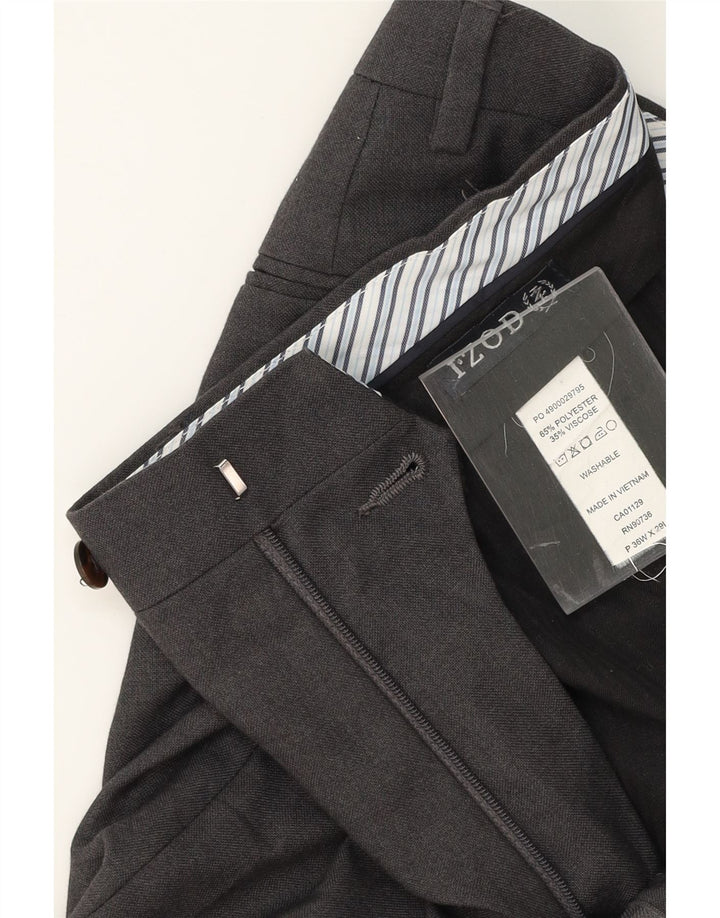 IZOD Mens Straight Suit Trousers W36 L29 Grey Polyester Vintage Izod and Second-Hand Izod from Messina Hembry 