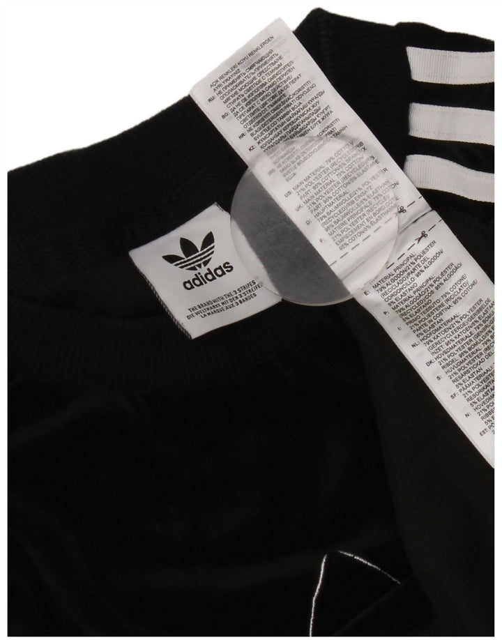 Damska koszulka graficzna Adidas z długim rękawem UK 12, średnia czarna bawełna