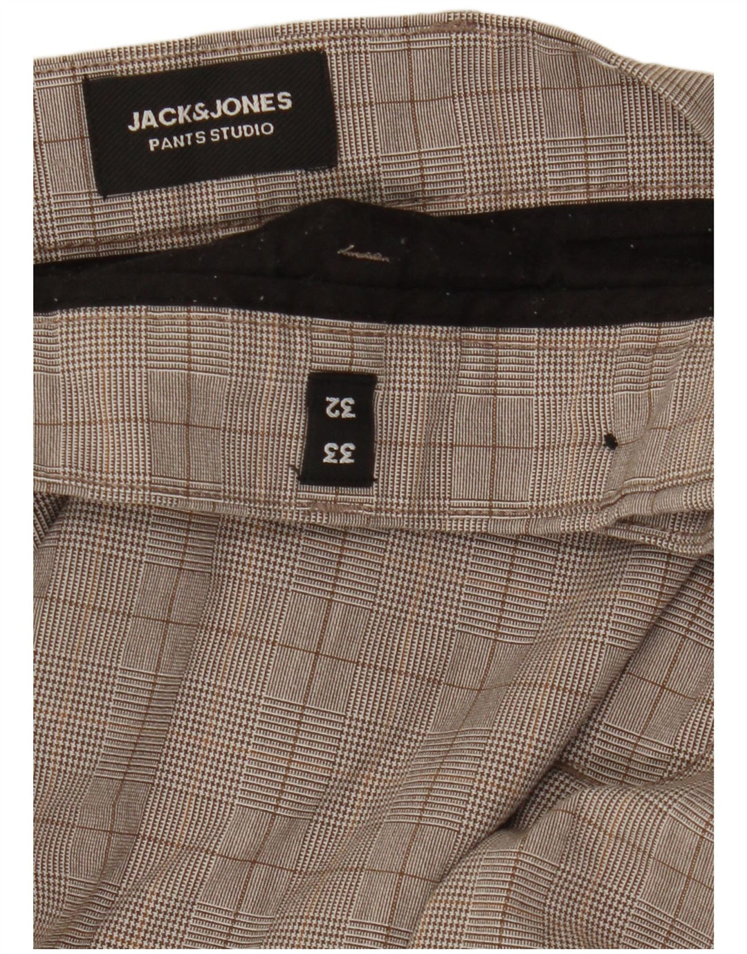 Męskie spodnie garniturowe Jack & Jones W33 L32 w szarą kratkę