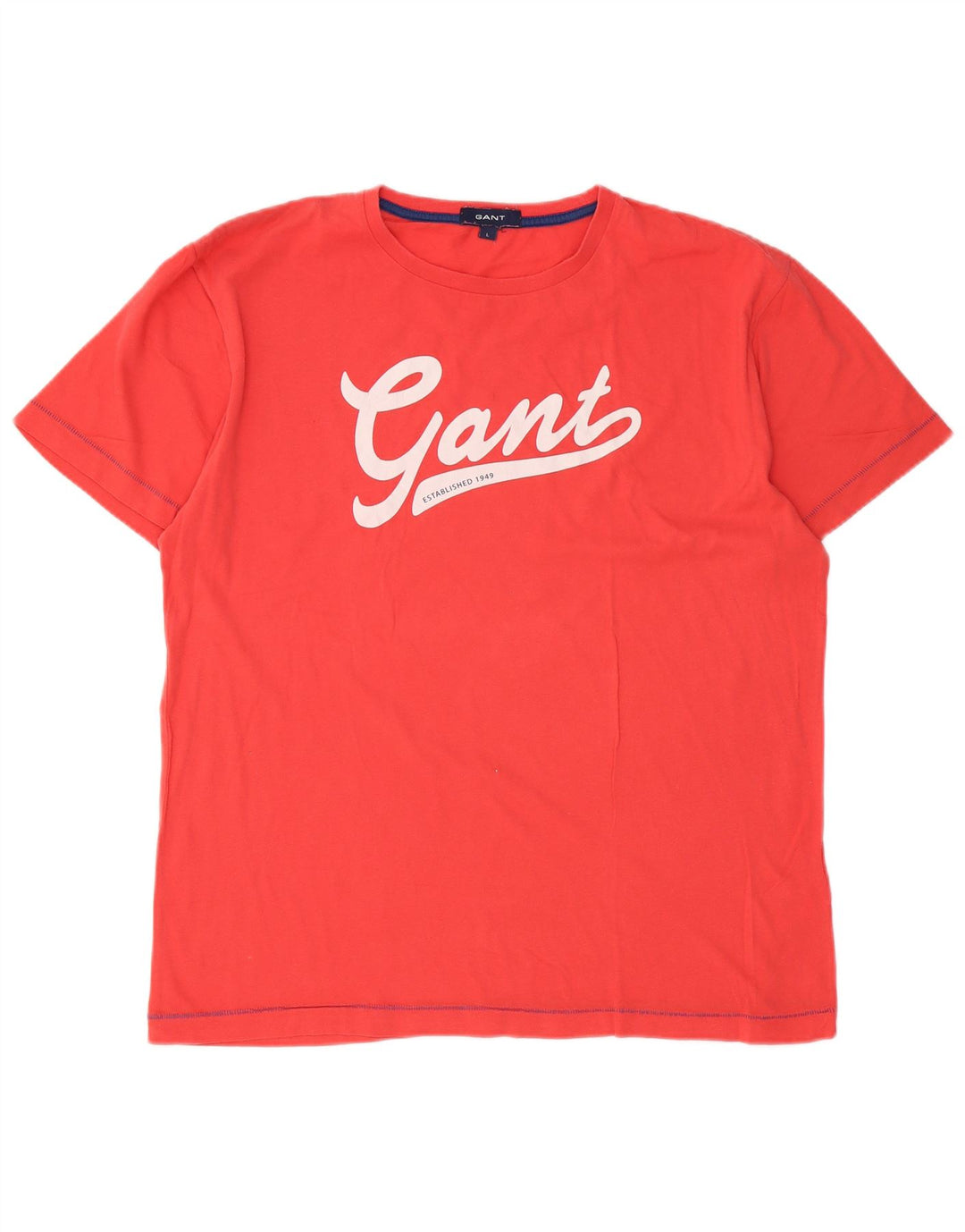 Męski T-shirt z grafiką Gant, duży, czerwony, bawełniany
