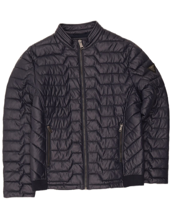 Męska ocieplana kurtka Guess UK 42 XL, granatowa, poliester