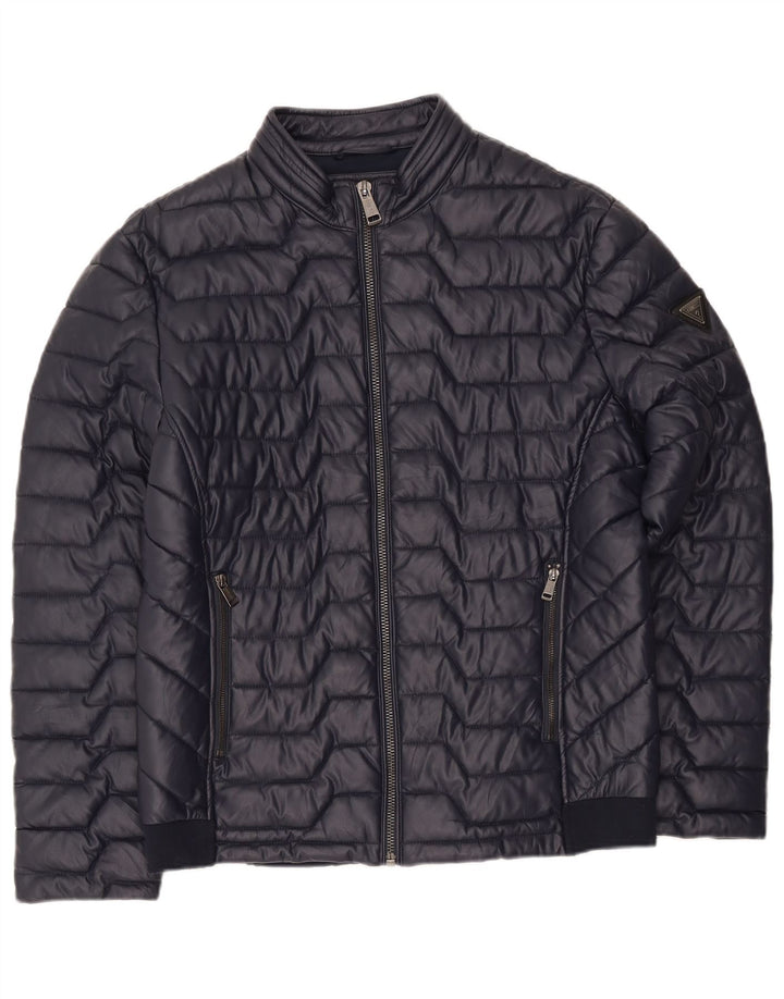 Męska ocieplana kurtka Guess UK 42 XL, granatowa, poliester