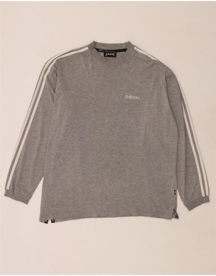 Adidas Męskie Topy Z Długim Rękawem UK 38/40 Średnio Szare Nakrapiane Bawełny