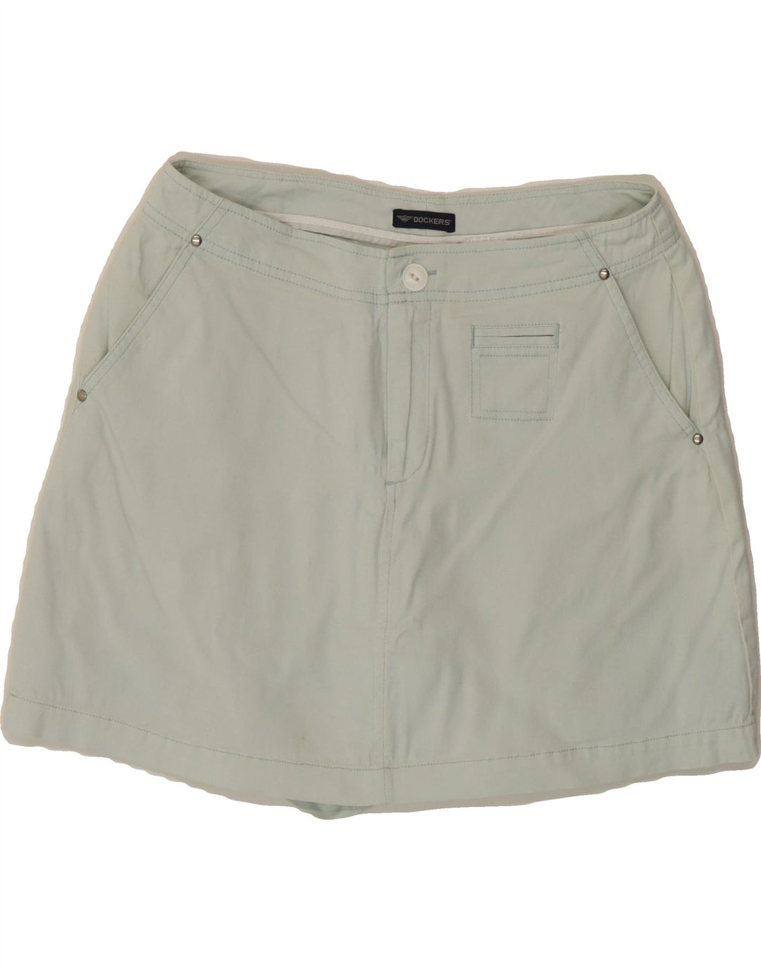 DOCKERS Womens Skort UK 14 Medium  Blue Cotton Vintage Dockers and Second-Hand Dockers from Messina Hembry 