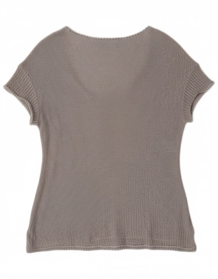 ZARA Womens Blouse Top UK 12 Medium Grey