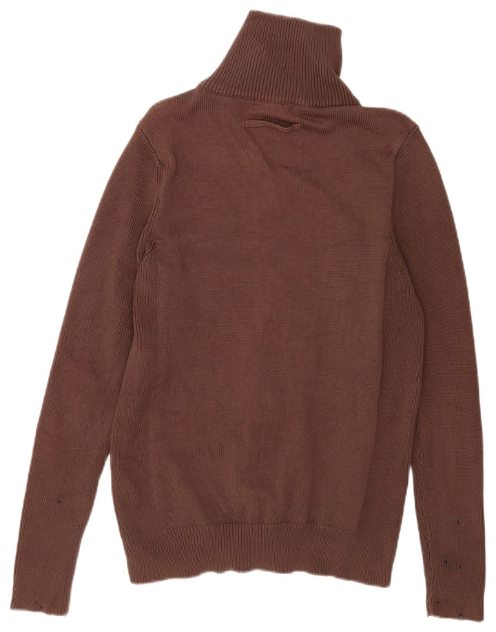 Męski sweter Zara, duży, brązowy, bawełniany