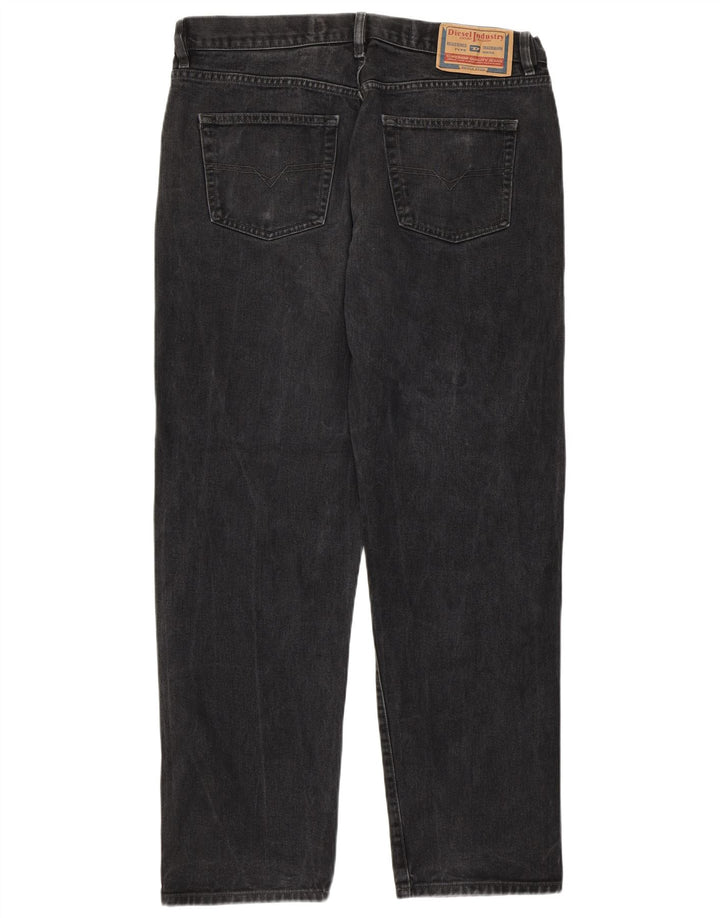 Męskie proste dżinsy Diesel W38 L31 Szara bawełna