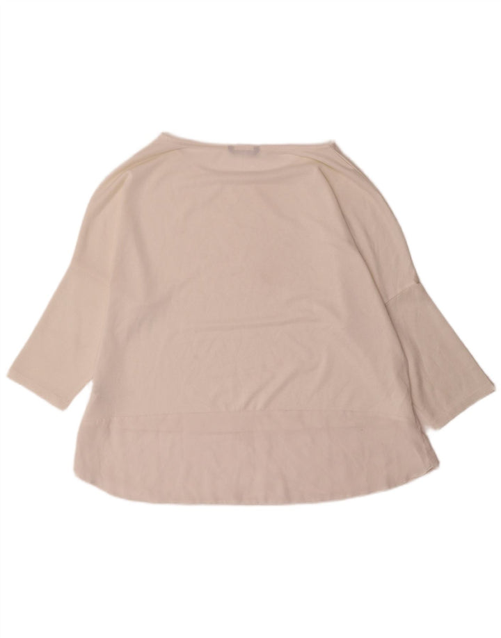 Marks & Spencer Damski top z rękawem 3/4, UK 18 XL, biały, poliester