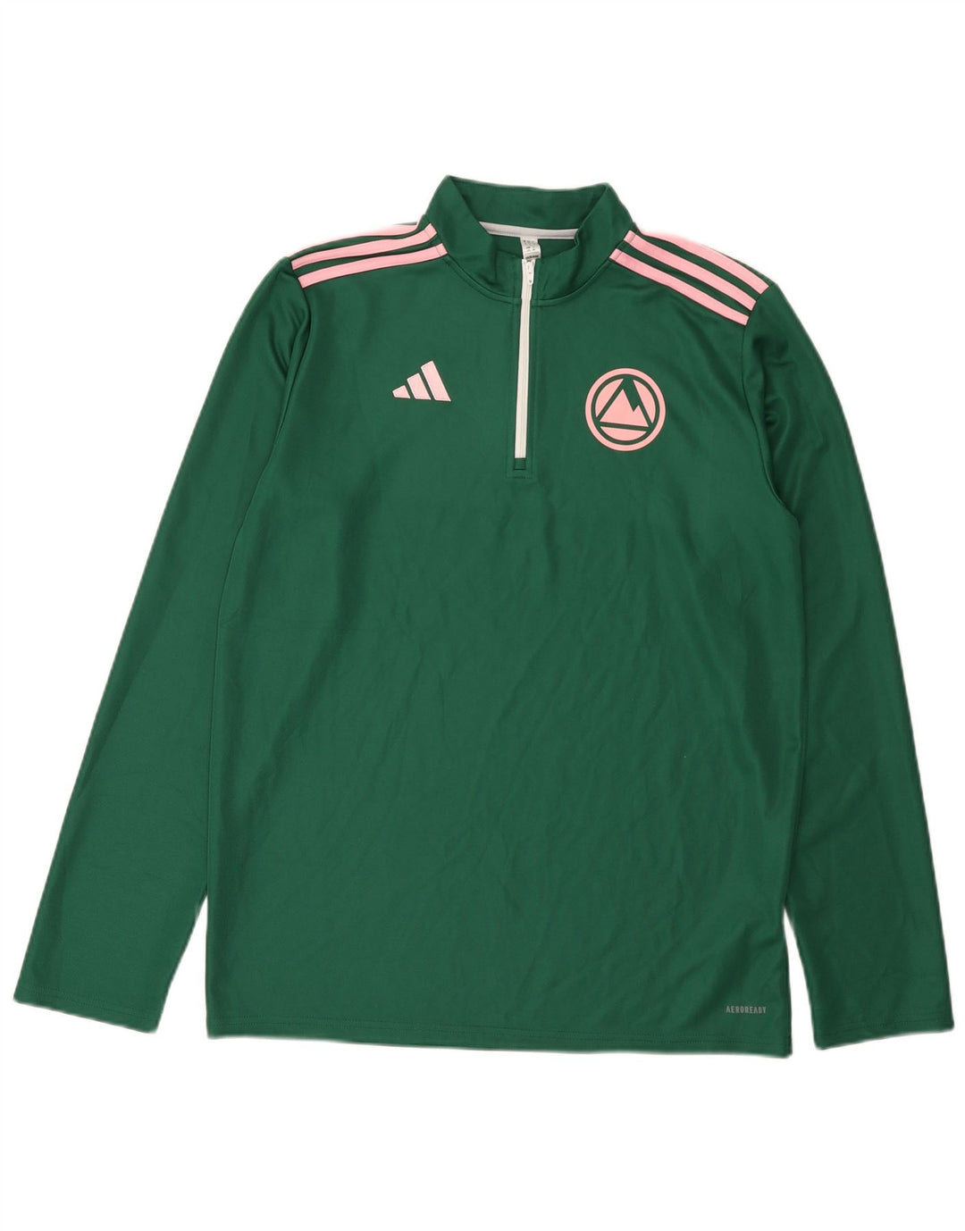 Adidas Męskie Aeroready Zip Neck Sweter Dresowy Top Duży Zielony Poliester