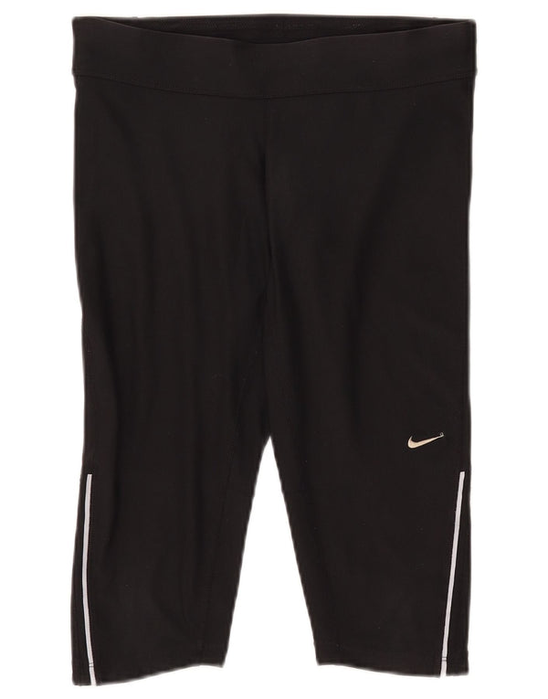 Damskie spodenki sportowe NIKE Dri Fit Bermudy UK 10, małe, czarne, poliestrowe