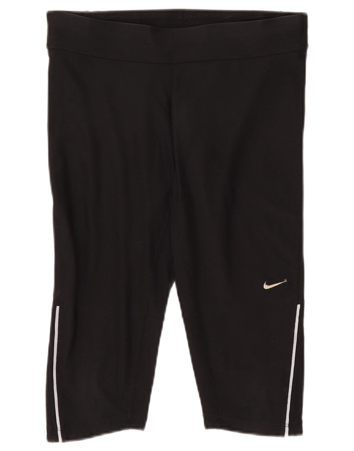 Damskie spodenki sportowe NIKE Dri Fit Bermudy UK 10, małe, czarne, poliestrowe