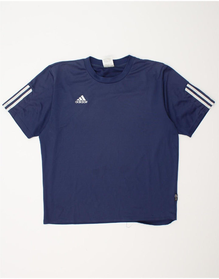 Męski T-shirt ADIDAS Climalite, duży, granatowy, poliester