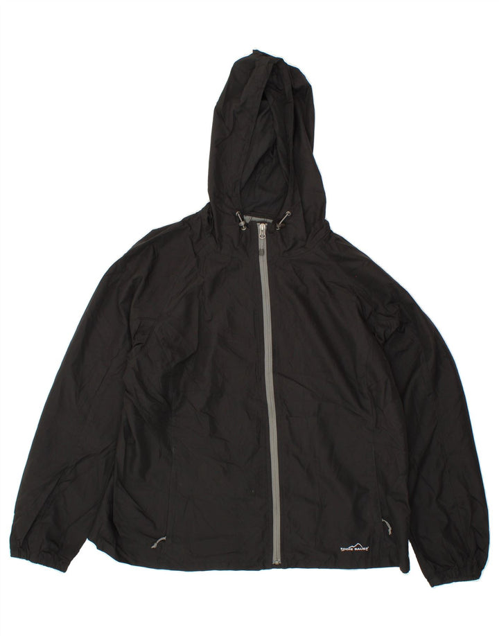 EDDIE BAUER Womens Hooded Rain Jacket UK 18 XL Black Polyester Vintage Eddie Bauer and Second-Hand Eddie Bauer from Messina Hembry 