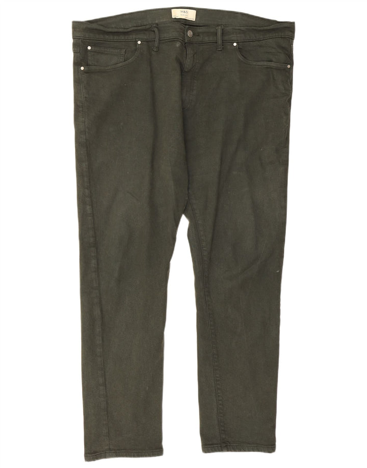 Marks & Spencer Męskie jeansy slim W42 L31 Zielone bawełniane