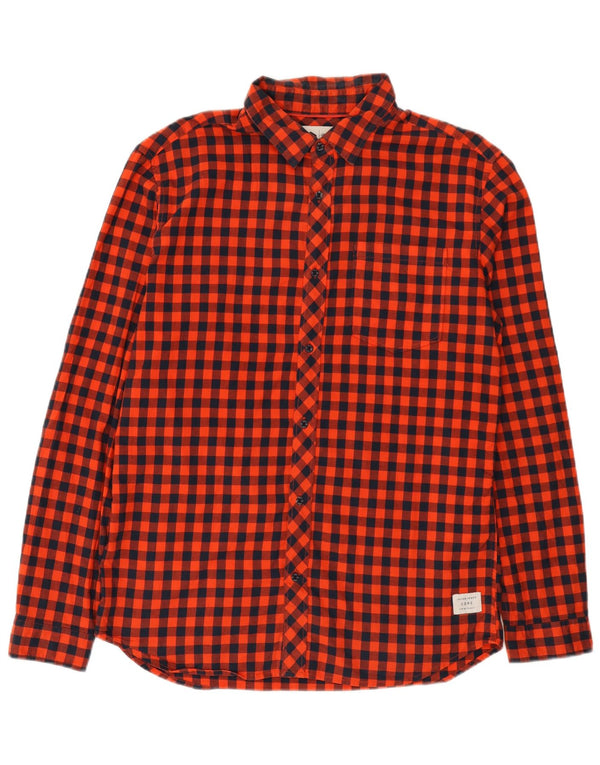 Koszula męska Jack & Jones o dopasowanym kroju XL, czerwona, bawełniana w kratkę