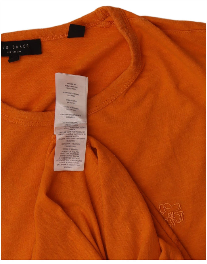 Ted Baker Męski T-shirt, rozmiar 3, średni pomarańczowy, bawełniany