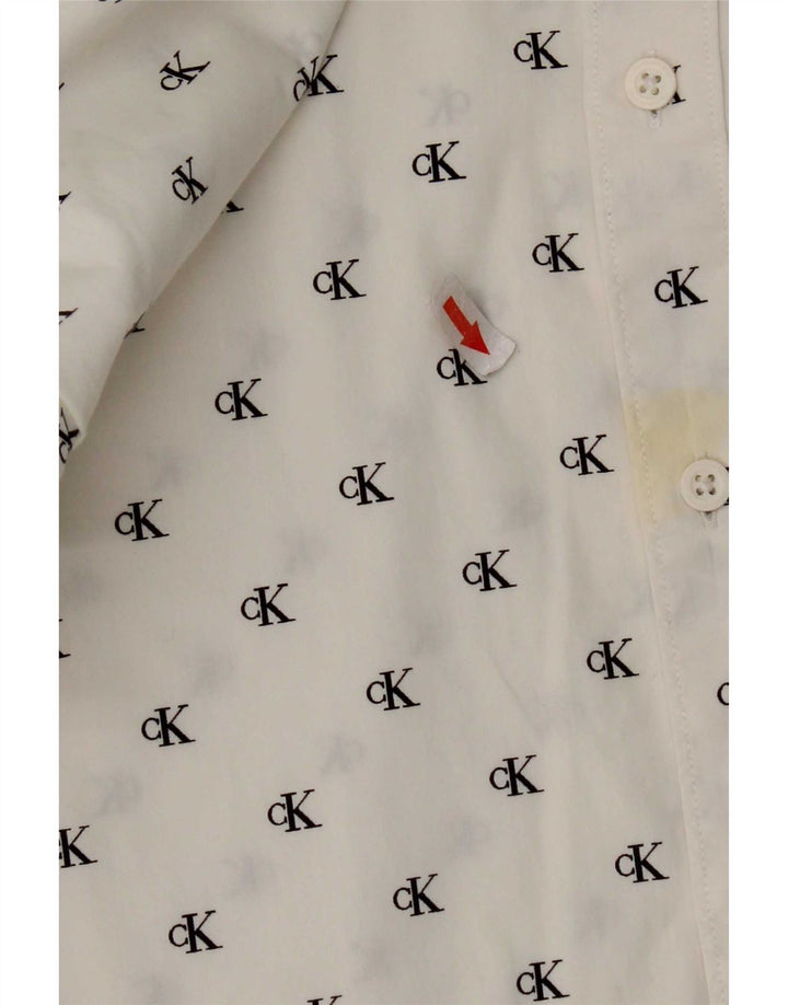 Męska koszula o dopasowanym kroju Calvin Klein Jeans z grafiką, średnio biała, bawełniana