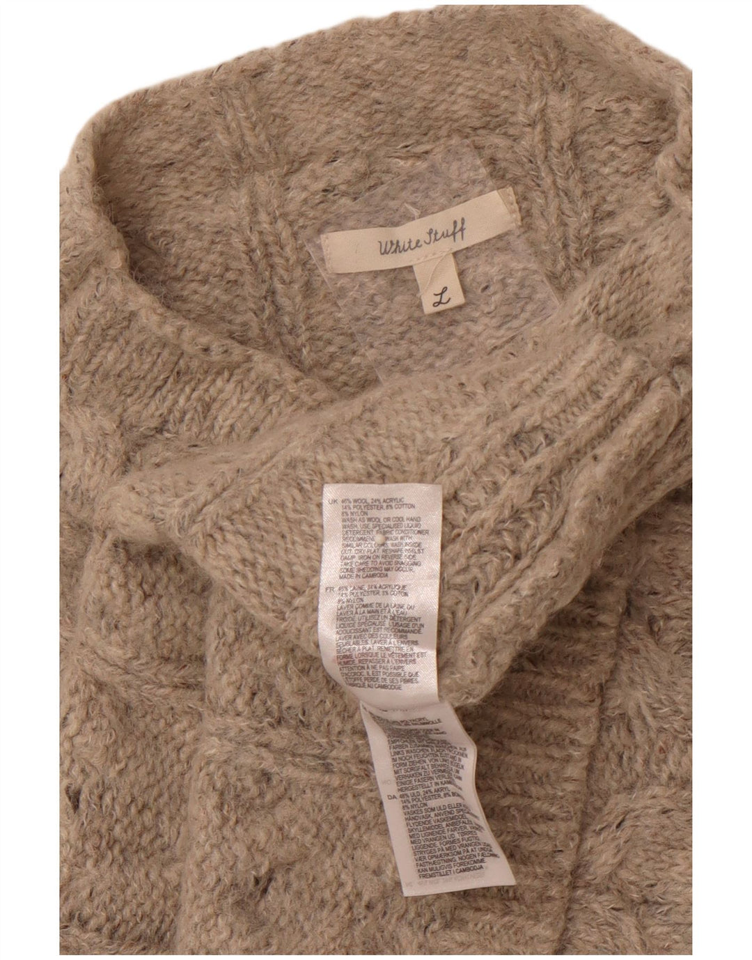 Damski podkoszulek typu oversize z golfem WHITE STUFF UK 16, duży, szary