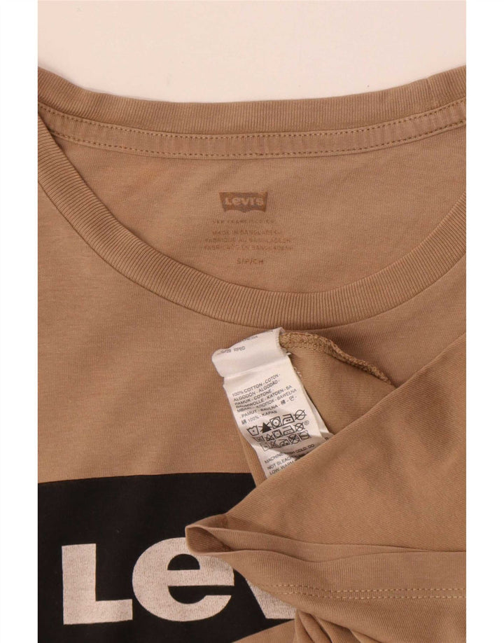 Męski T-shirt z grafiką Levi's, mały, brązowy, bawełniany