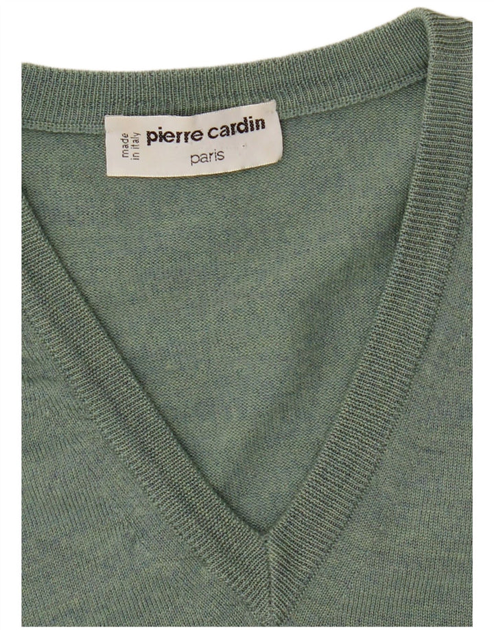 Męski sweter Pierre Cardin z dekoltem w kształcie litery V, średni zielony