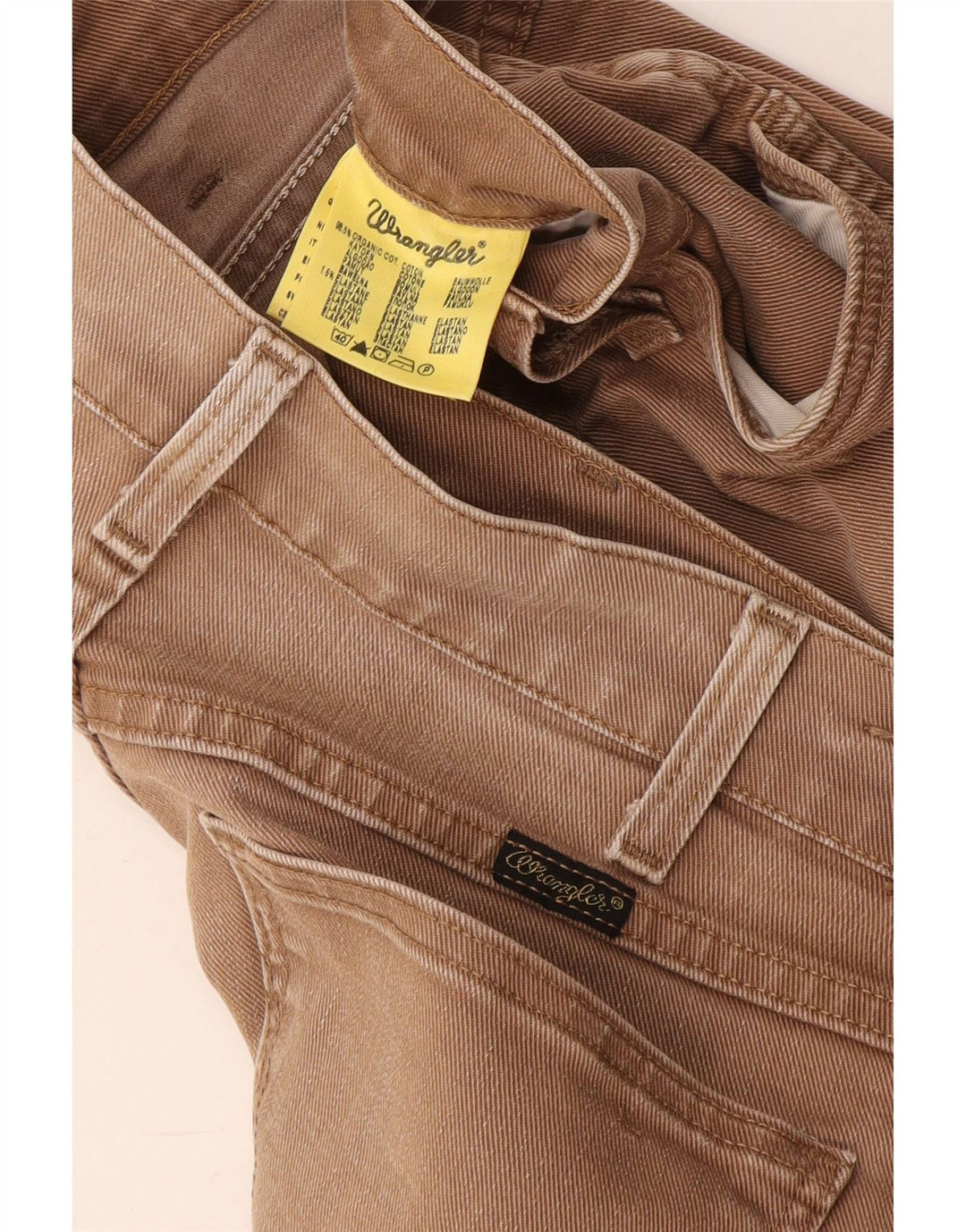 Męskie jeansy Wrangler W31 L34, brązowa bawełna