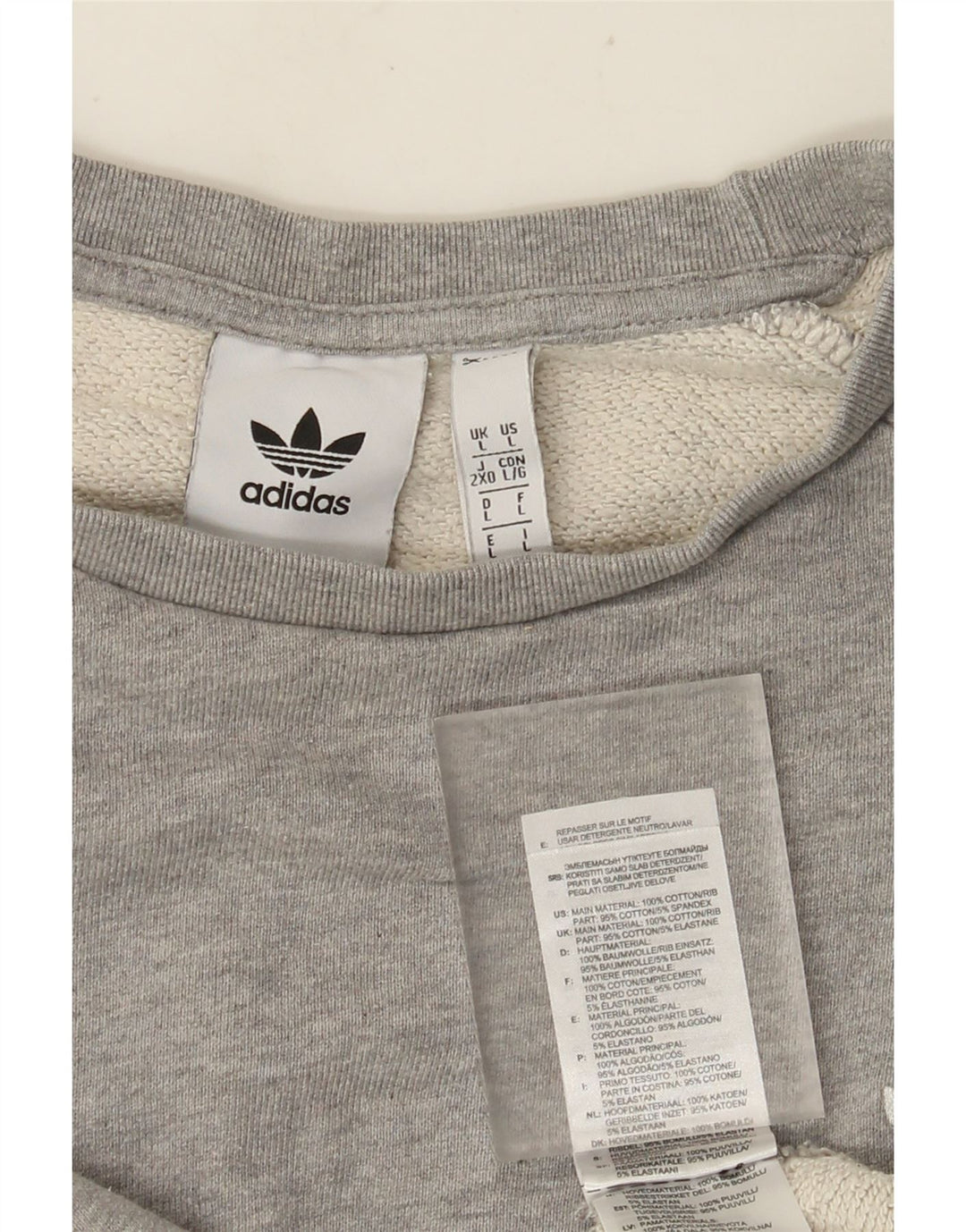 Bluza męska Adidas, duża, szara, nakrapiana bawełna